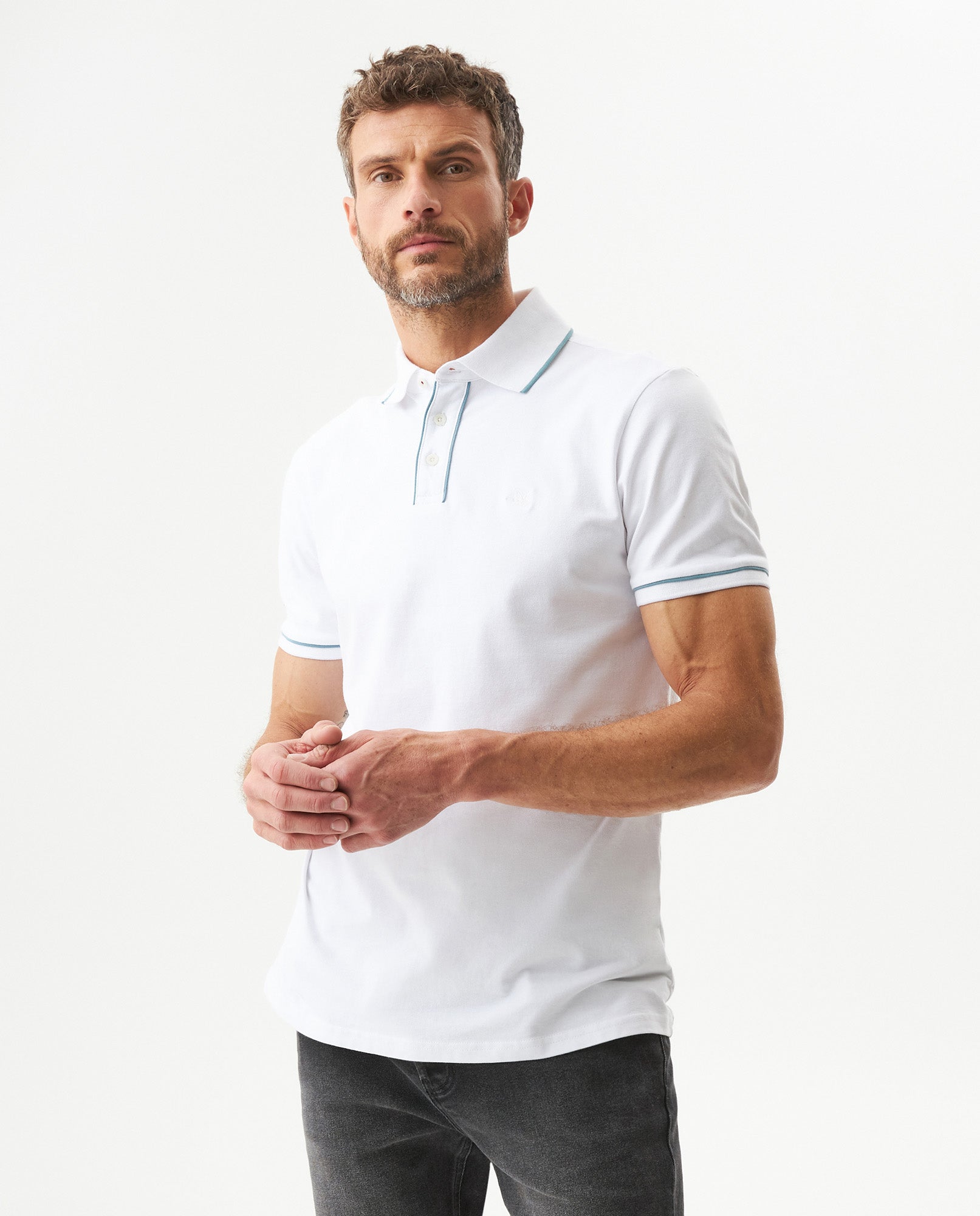Men's Polo Shirt - White 609G040 - 1