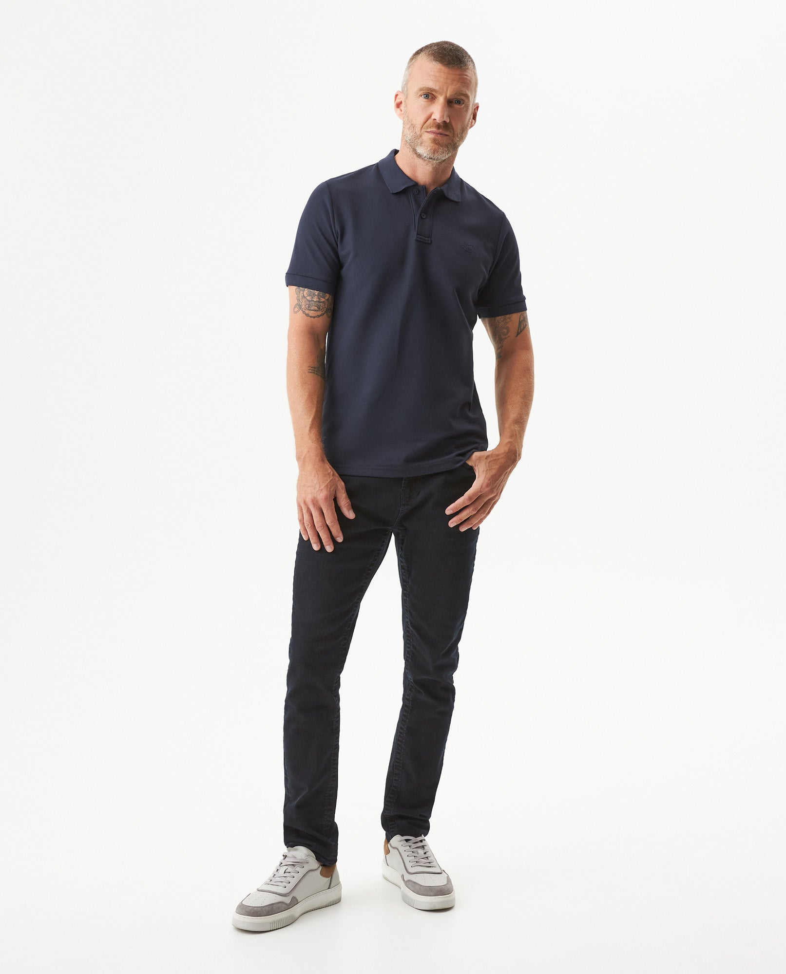 Men's Performance Fabric UPF 30 Slim Fit Polo Shirt in Cotton-Polyester Blend 609G220 - 3