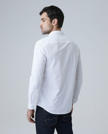 Men's Long Sleeve Shirt with Contrast Trim - White 63_6108400_031700_3