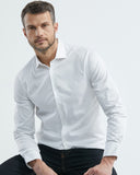 WHITE COTTON TWILL SHIRT