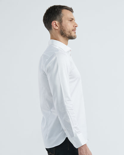 WHITE COTTON TWILL SHIRT
