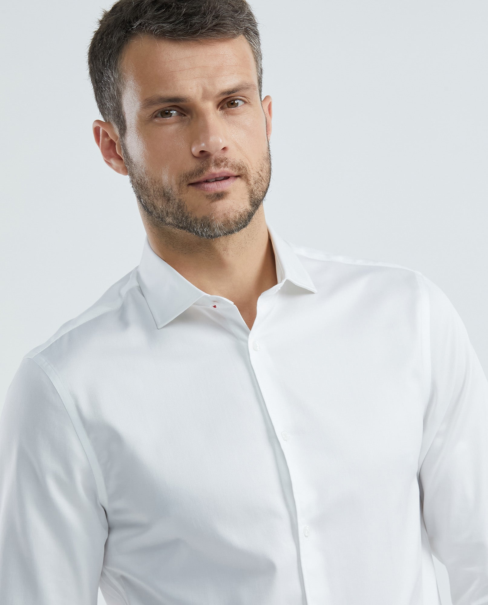 Camisa Premium de Hombre Slim Fit Manga Larga - Tecnología Twill - White 63_610E005_BLA110601_4