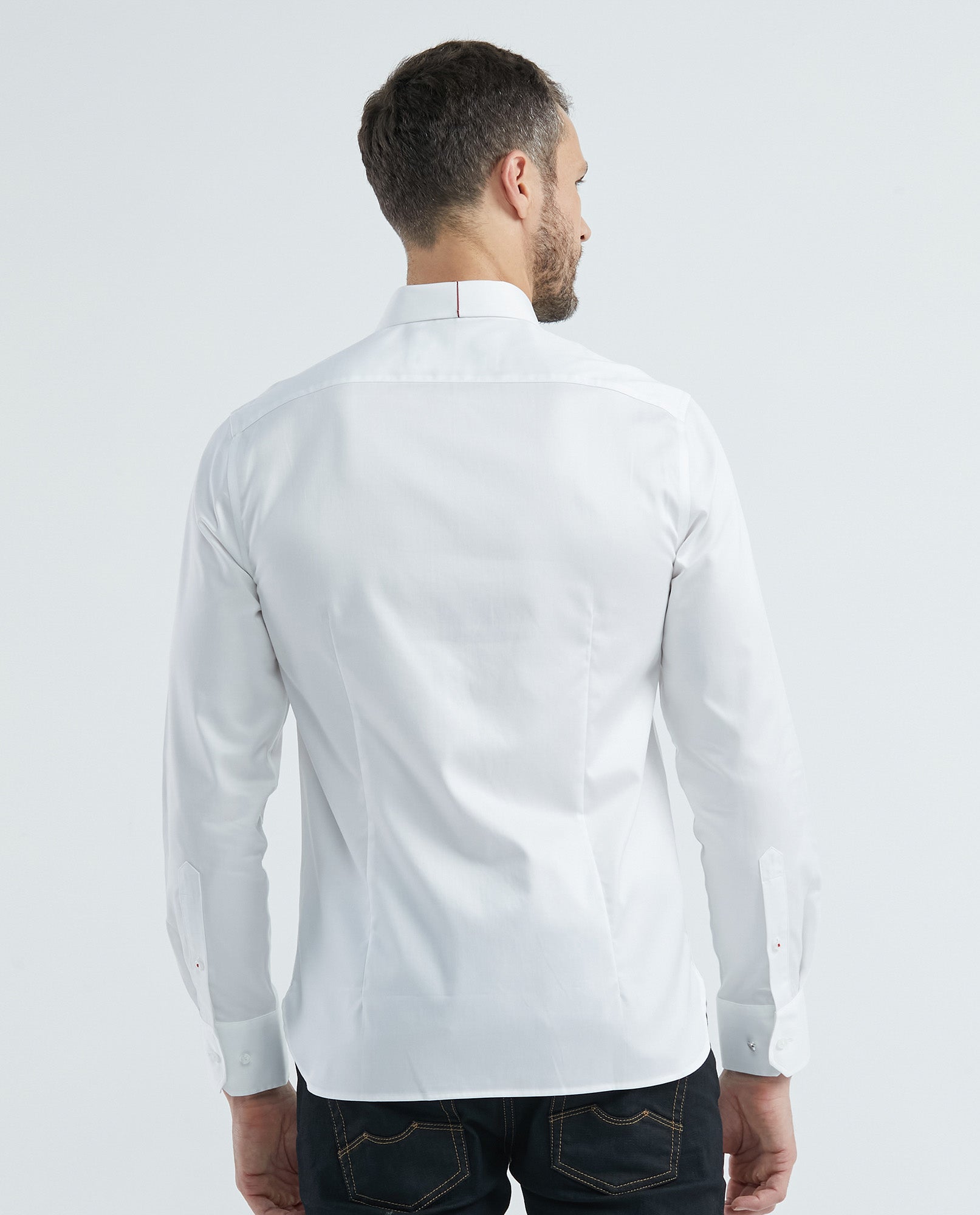Camisa Premium de Hombre Slim Fit Manga Larga - Tecnología Twill - White 63_610E005_BLA110601_7