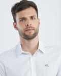 Men's Slim Fit Oxford Long Sleeve Shirt - White 63_610E027_BLA110601_7