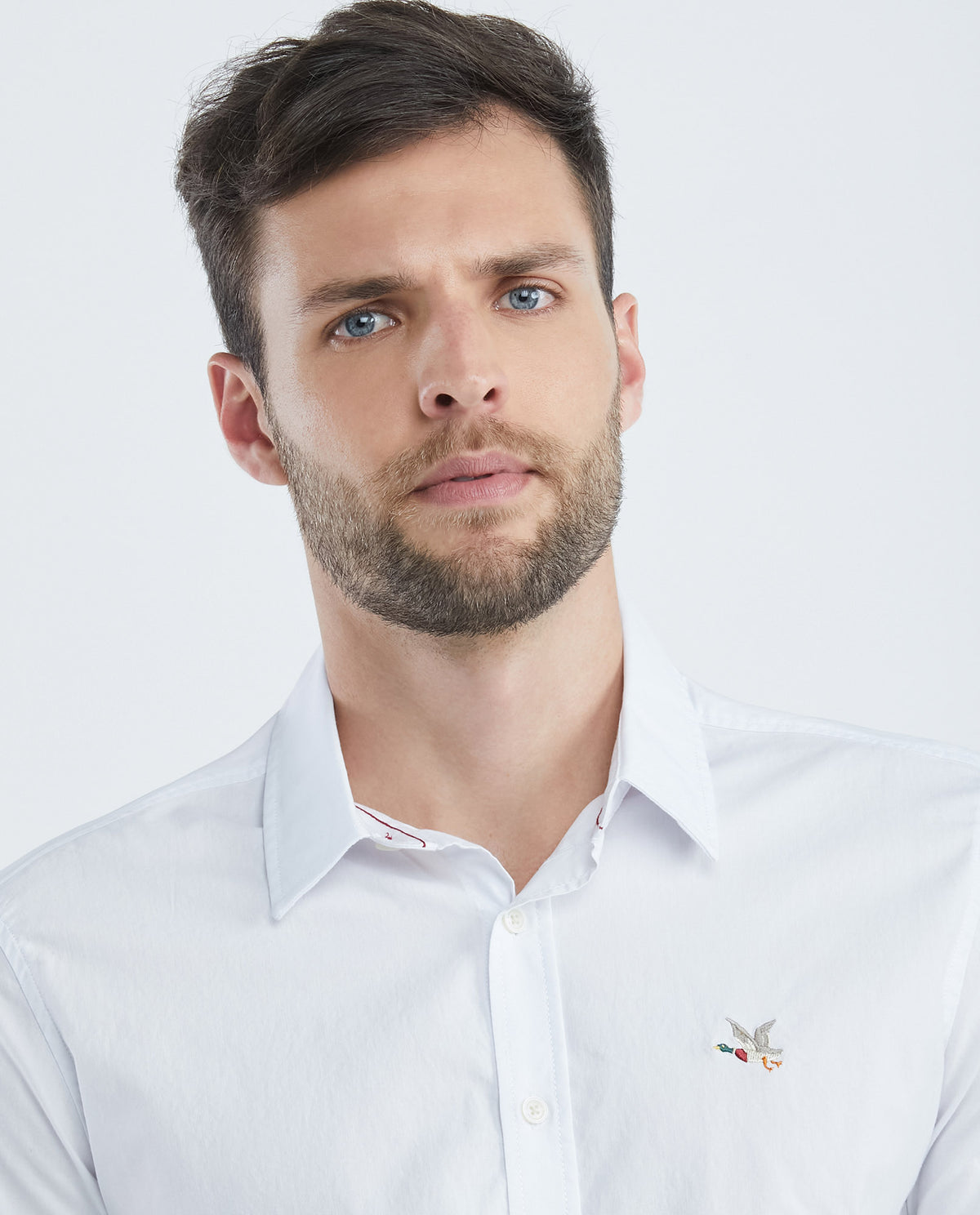 Men's Slim Fit Oxford Long Sleeve Shirt - White 63_610E027_BLA110601_7