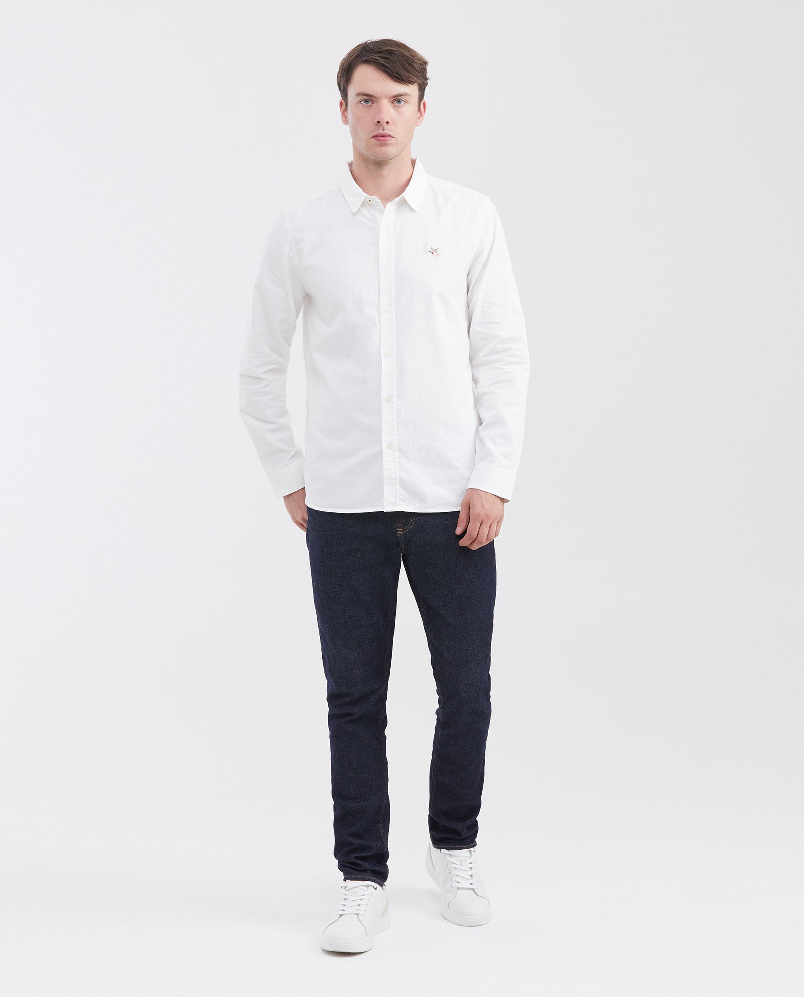 Camisa Manga Larga Algodón Masculino - White 63_610F027_BLA110601_3