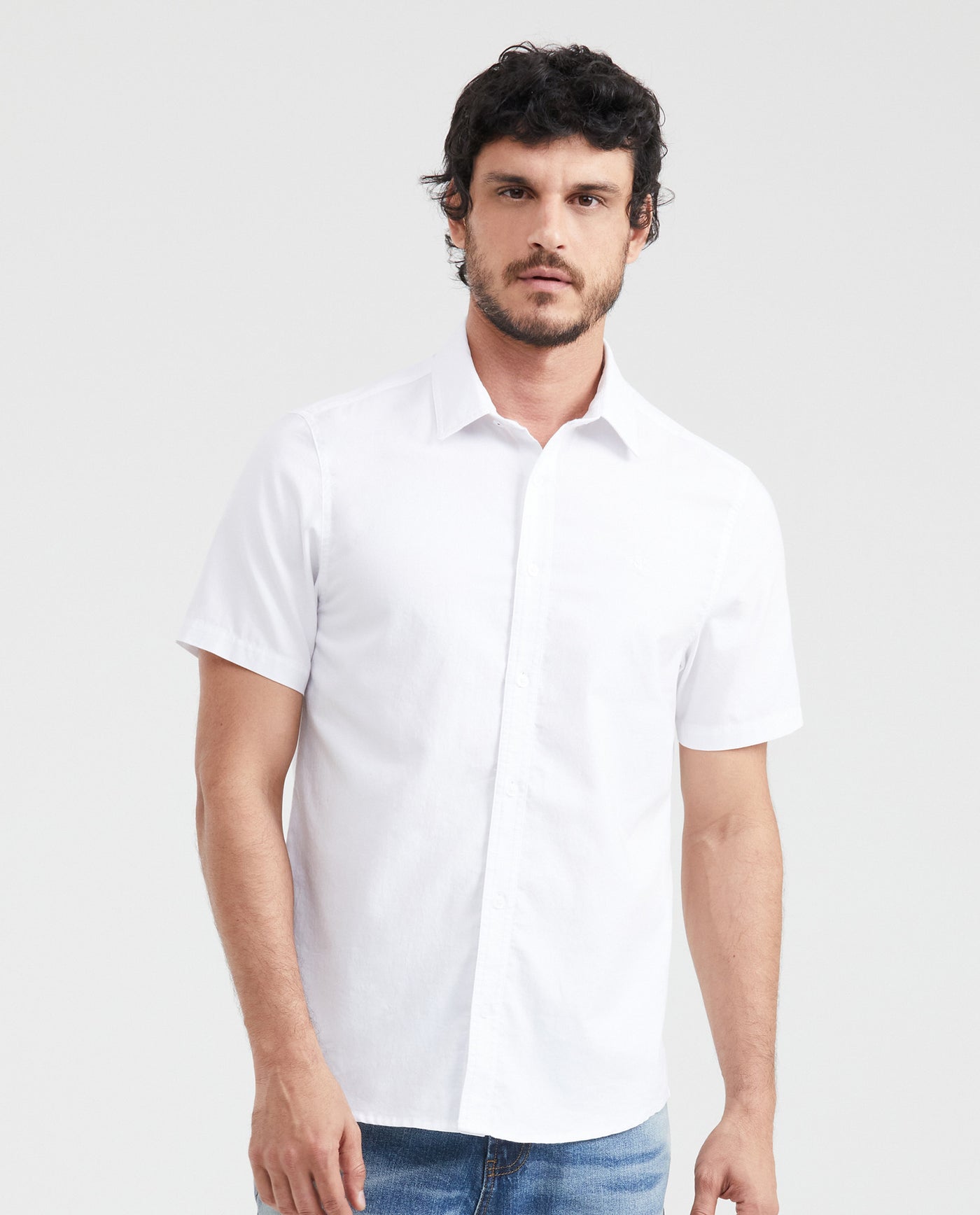 Men's Short Sleeve Shirt Classic Fit in Cotton - 1