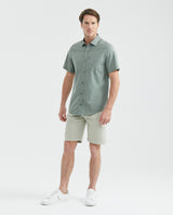 Men's Carbon Pocket Short Sleeve Slim Fit Shirt Cotton Stretch - 2
