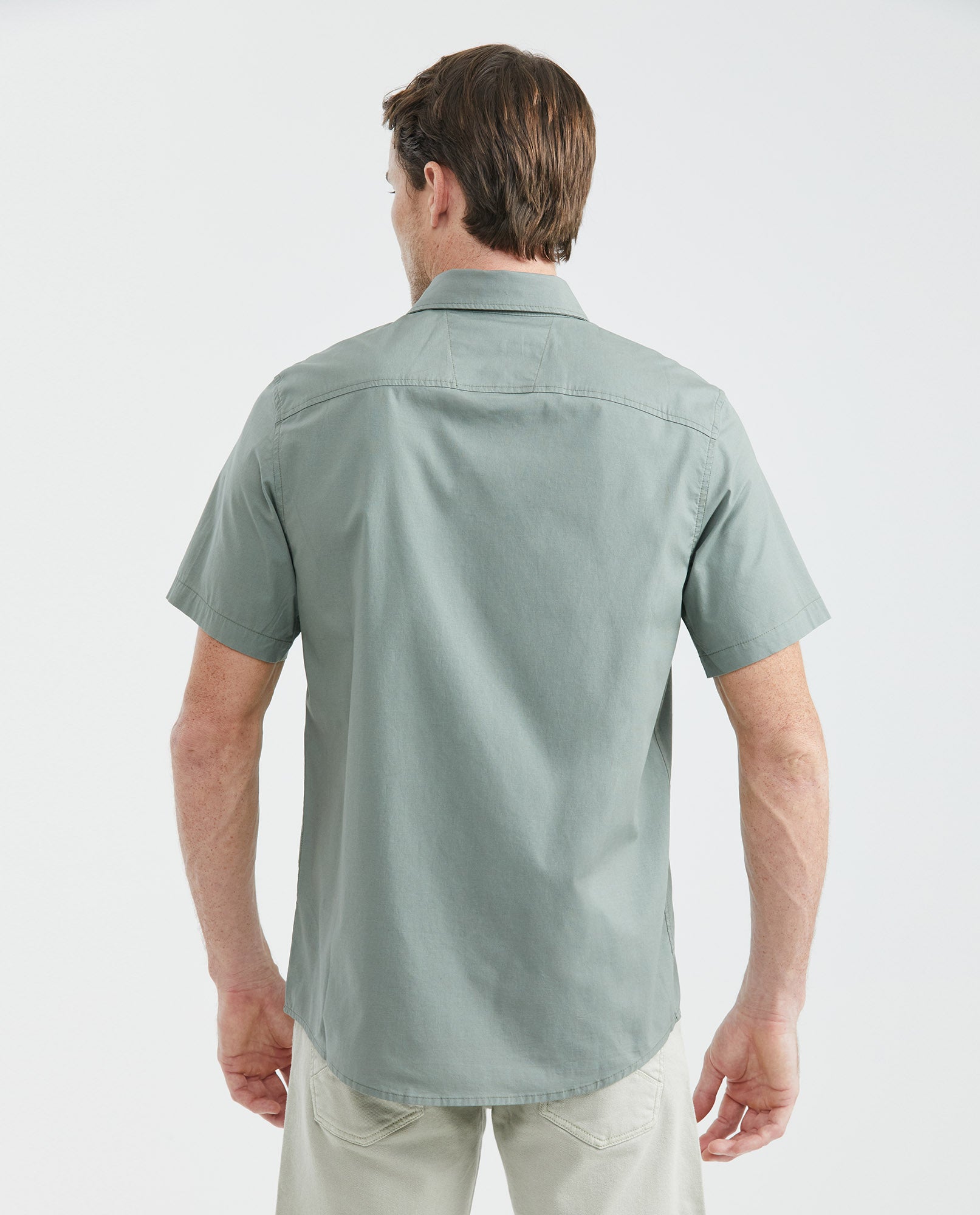 Men's Carbon Pocket Short Sleeve Slim Fit Shirt Cotton Stretch - 4