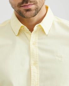 PALE YELLOW SHORT-SLEEVE COTTON SHIRT