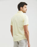 CHEMISE EN COTON À MANCHES COURTES JAUNE PÂLE