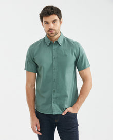 Men's Basic Slim Fit Shirt Duotone Duck Double Needle in Cotton - 1