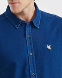 CHEMISE EN JEAN À MANCHES COURTES BLEU