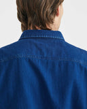 CHEMISE EN JEAN À MANCHES COURTES BLEU