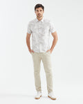 Men's Resort Short Sleeve Shirt Maxi Print Finished Button in Cotton 611F009 - 2