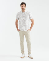 Men's Resort Short Sleeve Shirt Maxi Print Finished Button in Cotton 611F009 - 2