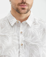 Men's Resort Short Sleeve Shirt Maxi Print Finished Button in Cotton 611F009 - 3