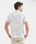 Men's Resort Short Sleeve Shirt Maxi Print Finished Button in Cotton 611F009 - 4
