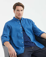 Men's Shirt, Striped, Long Sleeve, Classic Fit - Blue 611F015 - 2