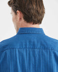 Men's Shirt, Striped, Long Sleeve, Classic Fit - Blue 611F015 - 4