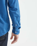 Men's Shirt, Striped, Long Sleeve, Classic Fit - Blue 611F015 - 5