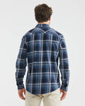 Men's Slim Fit Check Shirt Contrast Band Red Thread in Cotton 611F017 - 4