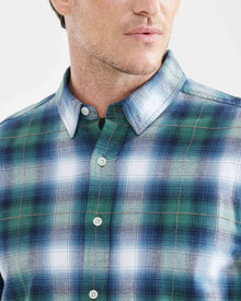 PLAID COTTON SHIRT IN BLUE & GREEN