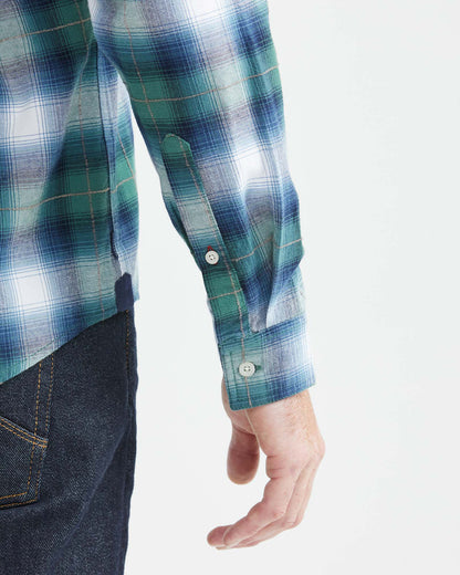PLAID COTTON SHIRT IN BLUE & GREEN