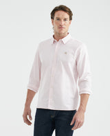 Men's Shirt, Slim Fit Long Sleeve - 100% Cotton Oxford - Pink 611F027 - 1