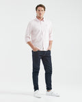 Men's Shirt, Slim Fit Long Sleeve - 100% Cotton Oxford - Pink 611F027 - 2