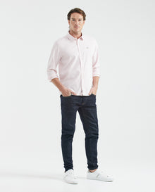 Men's Shirt, Slim Fit Long Sleeve - Oxford - Pink - 2
