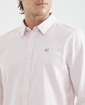 Men's Shirt, Slim Fit Long Sleeve - 100% Cotton Oxford - Pink 611F027 - 3
