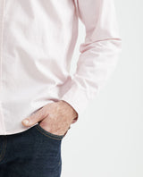 Men's Shirt, Slim Fit Long Sleeve - 100% Cotton Oxford - Pink 611F027 - 4