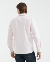 Men's Shirt, Slim Fit Long Sleeve - 100% Cotton Oxford - Pink 611F027 - 5