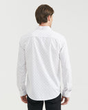 CHEMISE EN COTON À MICRO POINTS BLANCHE