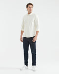 Men's Shirt, Slim Fit Long Sleeve - Pinstripes - Yellow 611F032 - 2