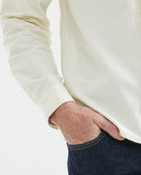 Men's Shirt, Slim Fit Long Sleeve - Pinstripes - Yellow 611F032 - 4