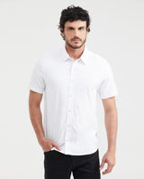 Men's Short Sleeve Slim Fit Shirt - White 611G011 - 1
