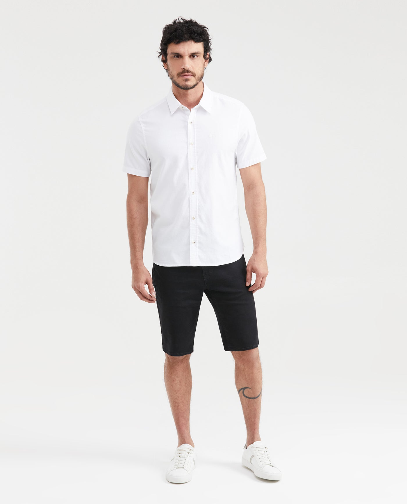 Men's Short Sleeve Slim Fit Shirt - White 611G011 - 6