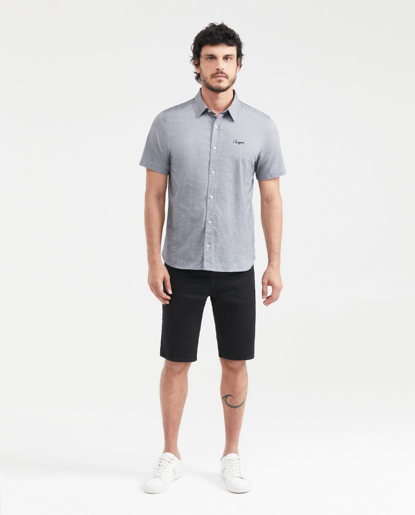 Men's Shirt, Short Sleeve, Slim Fit - Black 611G011 - 6