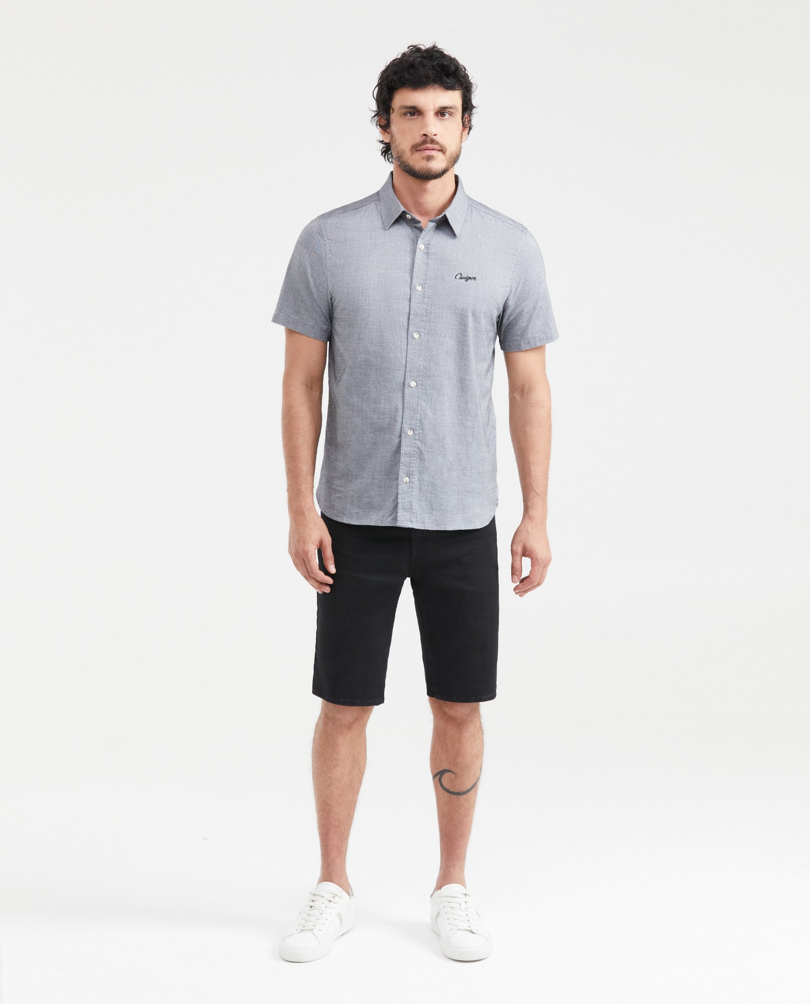 Men's Shirt, Short Sleeve, Slim Fit - Black 611G011 - 6