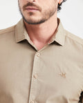 Men's Slim Fit Long Sleeve Shirt Cotton-Tencel Blend Tone-on-Tone Embroidery - 2
