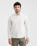 SLIM FIT LINEN SHIRT IN ECRU