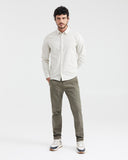 SLIM FIT LINEN SHIRT IN ECRU