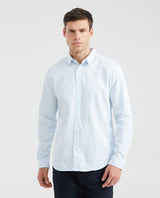 Men's Slim Fit Long Sleeve Shirt Tone-on-Tone Duck Shaped Side Vents 100% Cotton - 1
