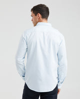 Men's Slim Fit Long Sleeve Shirt Tone-on-Tone Duck Shaped Side Vents 100% Cotton - 3
