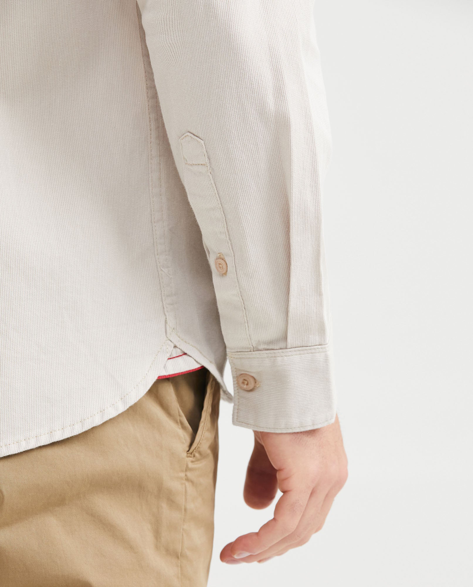 Men's Slim Fit Long Sleeve Button-Down Corduroy Shirt 100% Cotton - 5