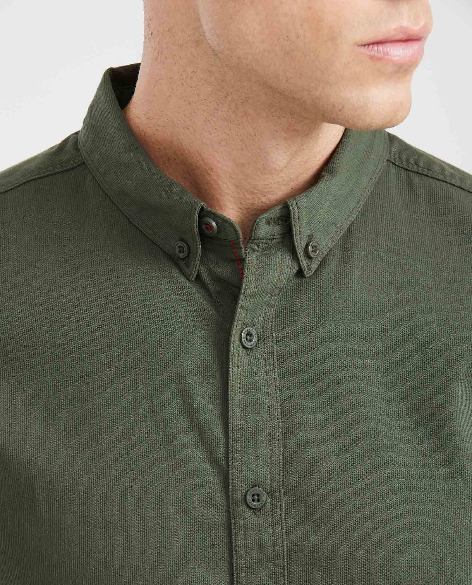 Men's Slim Fit Long Sleeve Button-Down Corduroy Shirt 100% Cotton - 2