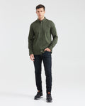 Men's Slim Fit Long Sleeve Button-Down Corduroy Shirt 100% Cotton - 7