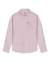 Mens Shirt Long Sleeve Slim Fit Open Collar Poplin Cotton Lycra Subtle Horizontal Ribs Woven Label - Pink 63_611H000_ROS132805_3